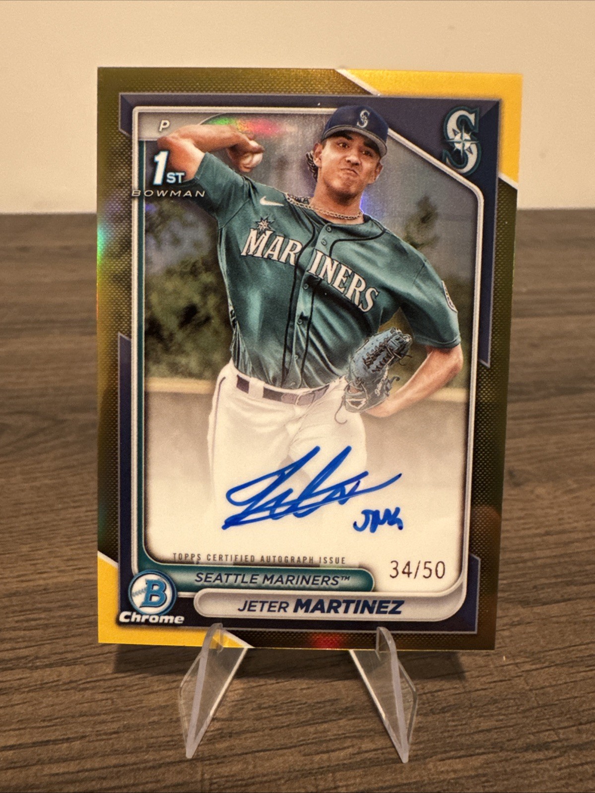 2024 Bowman Chrome 1st Bowman Gold Refractor Auto Jeter Martinez CPA-JM /50