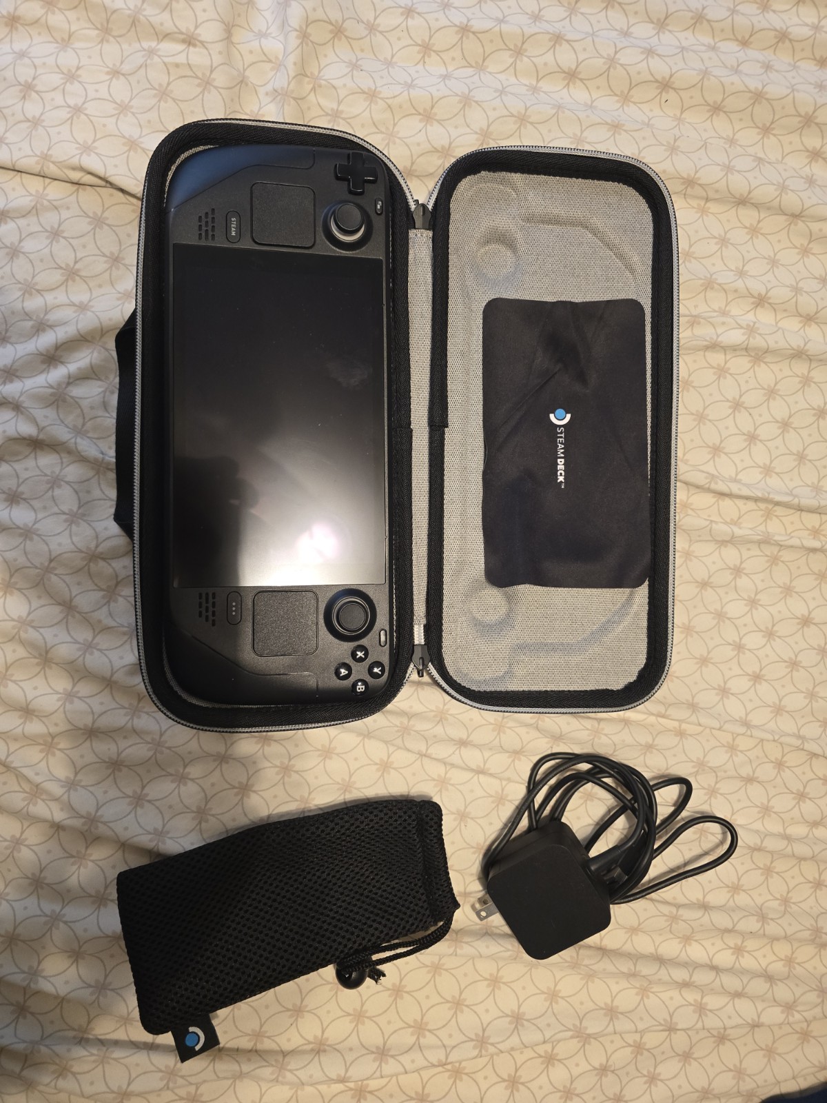 Valve Steam Deck LCD 512GB Black Handheld Console w/Case, Charger, And 256 GB SD