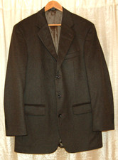 Oscar de la Renta Men Blazer Size 40 L Hunt-Green Wool Cashmere Jacket Work