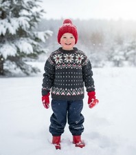 Grandma Made 100 Alpaca Peru handmade knit kids sweater 4-6 new