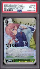 2021 Weiss Schwarz Quintuplets Gold Stamp Beyond Her Gaze, Miku Nakano PSA 10