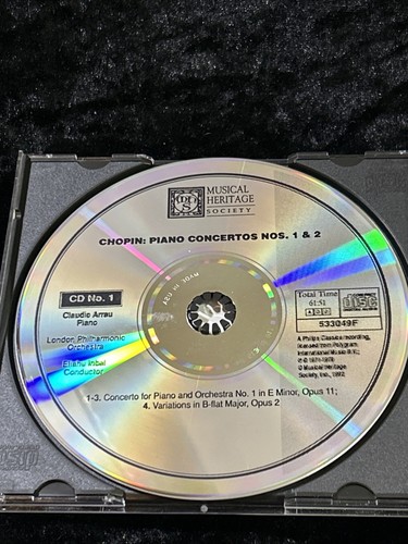 Chopin: Piano Concertos Nos. 1 & 2 - Claudio Arrau - Tested 3 CD's - Picture 3 of 5