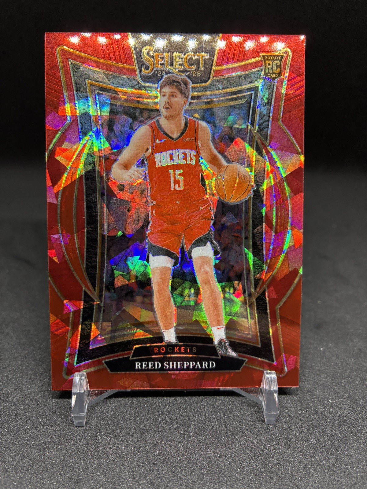 2024-25 Panini Select Reed Sheppard Concourse Red Cracked Ice Prizm Rookie #68