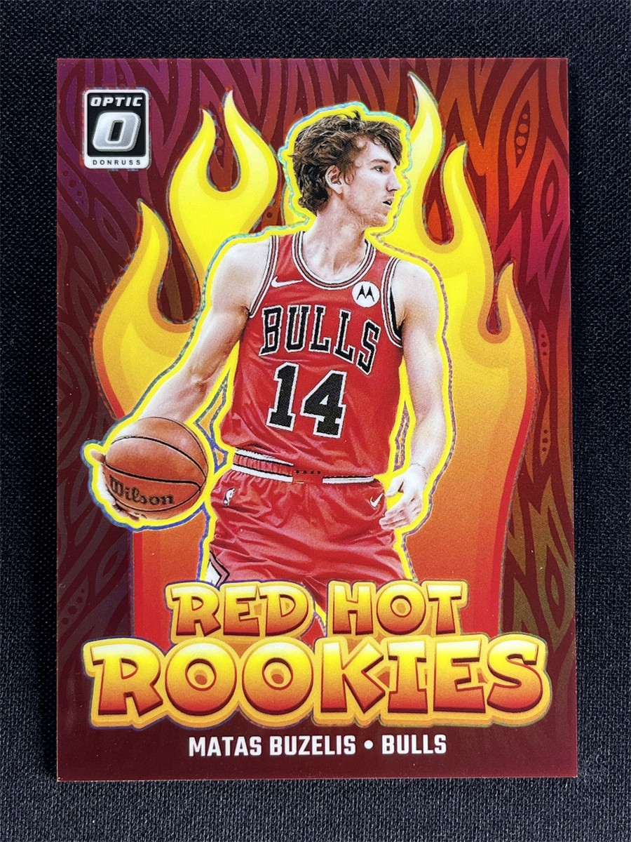 2024-25 Panini Donruss Optic Matas Buzelis #1 Red Hot Rookies RC Red Bulls /99