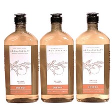 3 Bath  Body Works Aromatherapy ENERGY ORANGE GINGER Body Wash Foam Bath 10 oz