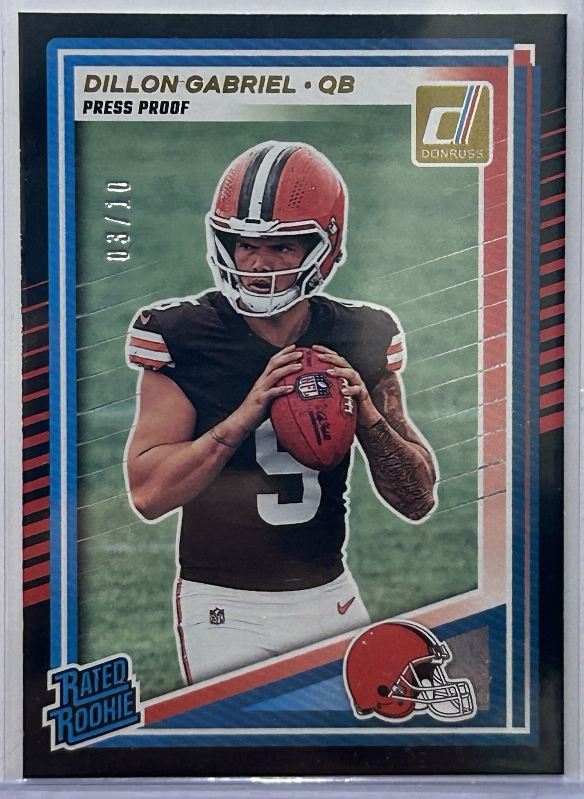 2025 Donruss Rated Rookie Dillon Gabriel Press Proof Black RC /10