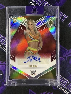 2023 Panini Chronicles WWE Sol Ruca Phoenix Red Autograph Rookie RC
