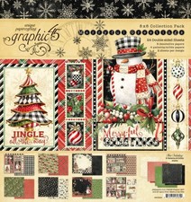 Graphic 45 MERRY-FUL GREETINGS 8x8 Paper Pack Kit 24/pk Chriatmas