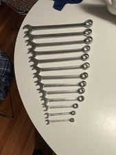 Vintage Wright 1-1/8 3/8 Sae Open End Box Combination Wrench Set USA