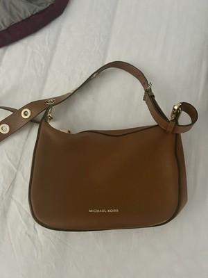 Michael Kors Brown Small Crescent Shoulder Bag Zip, Adjustable Detachable Strap