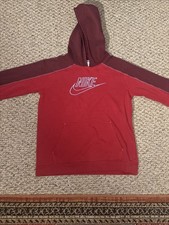 Nike Boys size XL Sportswear Fleece Pullover Hoodie Sweatshirt Red/Purple Logo