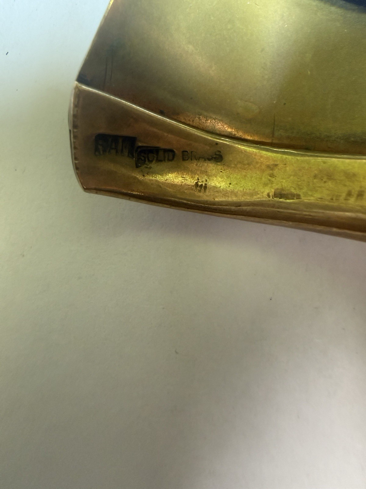 Vintage Handwrought Solid Brass Cuff Bracelet W/f… - image 4