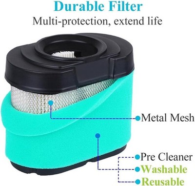 Kit Filtros Aire Y Aceite 792105 & 492932 Para Motor Cortacésped Briggs & Stratton 16-27 HP | Incluye Válvula Y Tubería