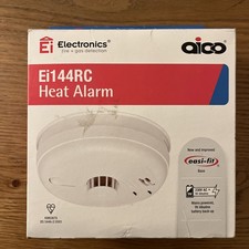 AICO Ei144RC MAINS HEAT ALARM DETECTOR BATTERY BACK UP C/W BASE KITCHEN GARAGE