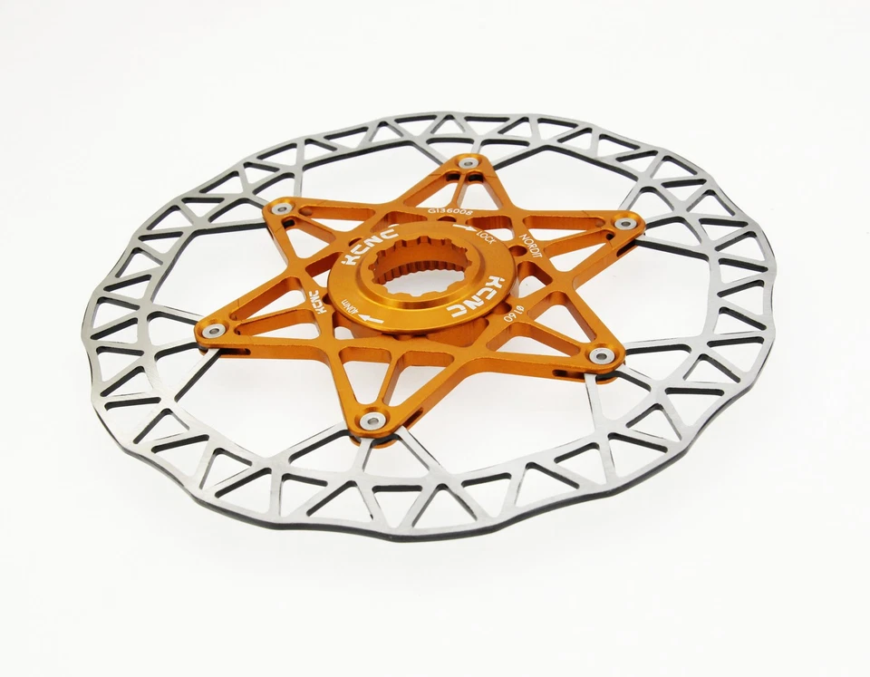 KCNC Nordit Road Cyclocross Bicycle Disc Brake Center-Lock Rotor 160mm 6" Gold - Image 2 of 4