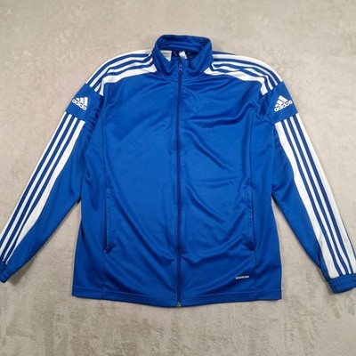 Adidas Trainingsjacke Herren XL blau weiß Full Zip Fußball Training AEROREADY