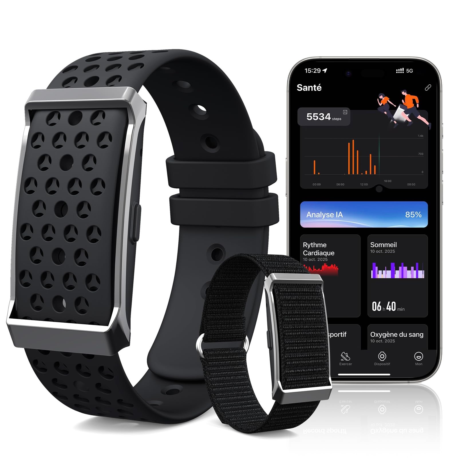 Bracelet connecté bien être sans écran idée cadeau originale pour homme femme