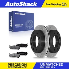 Rear Drilled Slotted Brake Rotors Ceramic Pads for 2003-2009 Hummer H2 V8