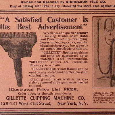 1894 Gillette Clipping Machine Co Flex Shaft Clipper Machines 3.5'' Print Ad