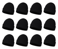 12 Pack Winter Beanie Hats for Men Women, Warm Cozy Knitted Cuffed Skull Cap,...