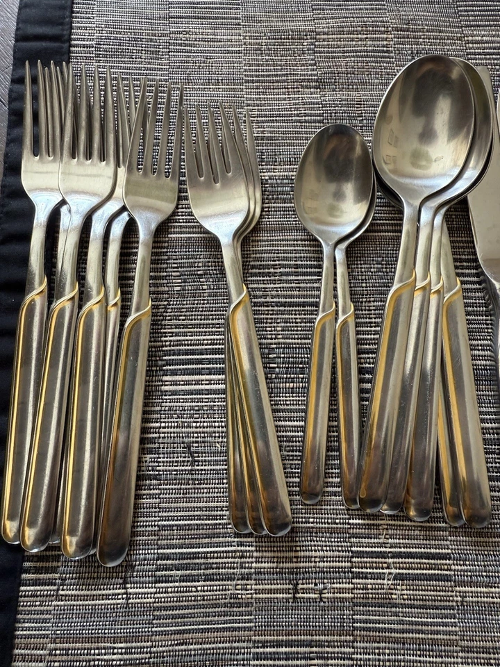 Set Of 21 WMF Cromargan STYLAR GOLD Stainless Flatware J - Image 3 of 4