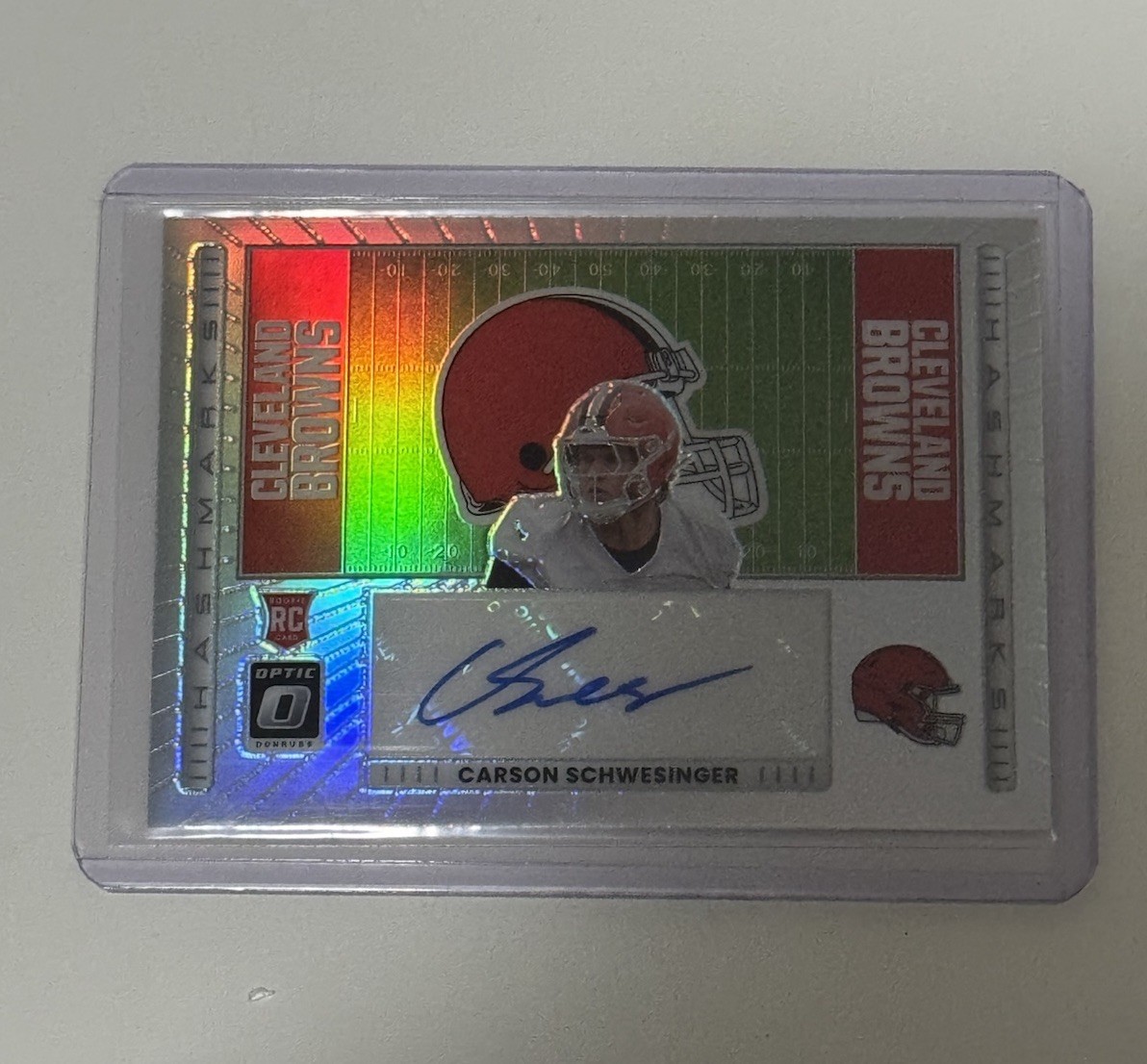 2025 Panini Optic - Carson Schwesinger #HM-CS - Rookie Hashmarks Auto (RC)