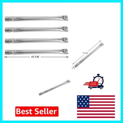 Set of 4 Stainless Steel Gas Grill Burners for Charmglow & Brinkmann Grills