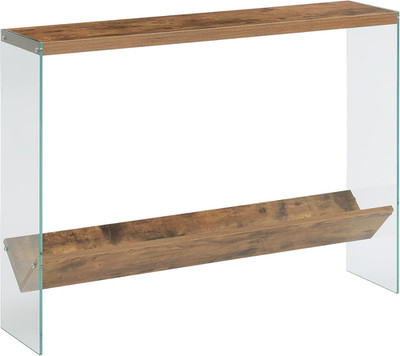Modern 42'' Soho Glass Console Table with Storage Shelf for Living Room