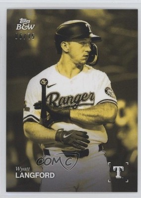 2025 Topps Black & White Yellow 6/75 Wyatt Langford #054 05rp