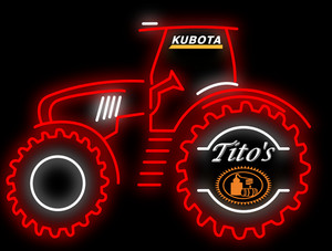 US STOCK Farm Tractor Tito's Vodka Neon Sign Light Vivid LED With Dimmer 30"x20"