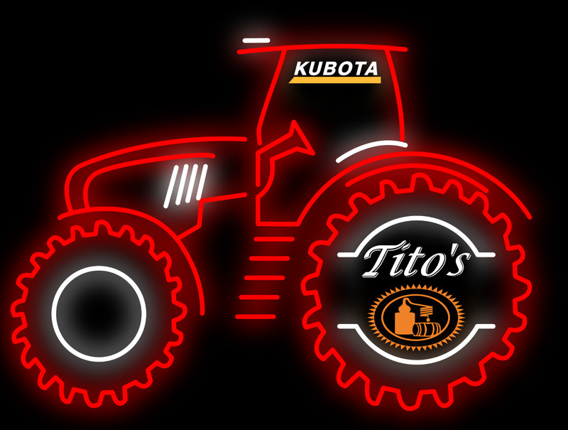 US STOCK Farm Tractor Tito's Vodka Neon Sign Light Vivid LED With Dimmer 30"x20"