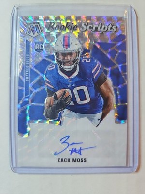 2020 Mosaic Zack Moss Rookie Scripts RC Rookie Auto #RS31 Bills Prizm