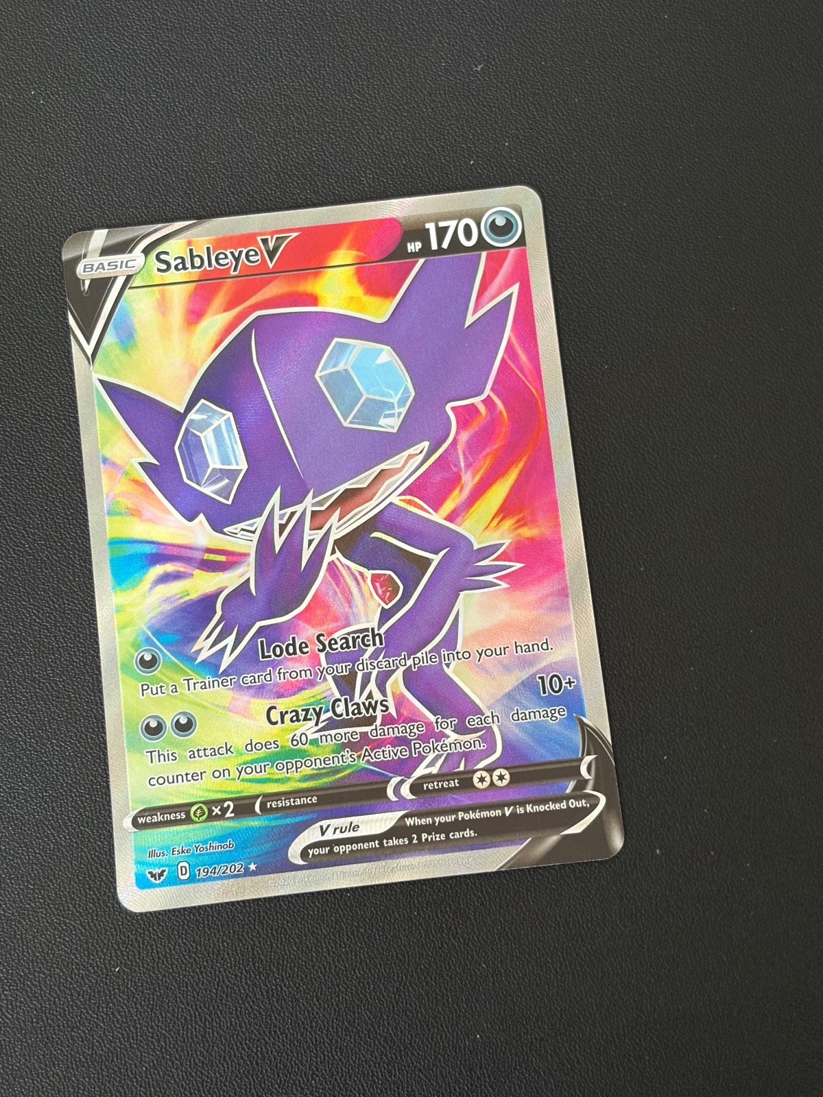 Sableye V (Full Art)SWSH01: Sword & Shield Base Set 194/202 Pokemon TCG Holo