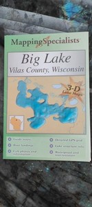 Mapping Specialists Water / Tear Proof Maps Northwoods Wisconsin BIG LAKE