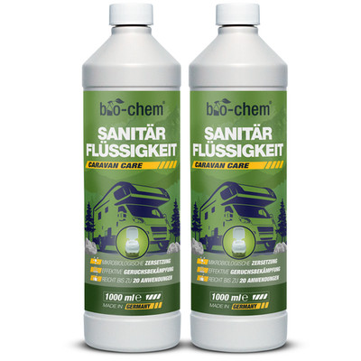 bio-chem Sanitärflüssigkeit 2L Konzentrat für Abwassertank, Camping-Toilette, WC