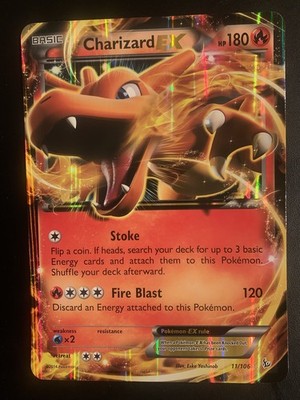 JUMBO Oversized Charizard EX Promo Card 11/106 Flashfire 2014 Pokémon LP/NM
