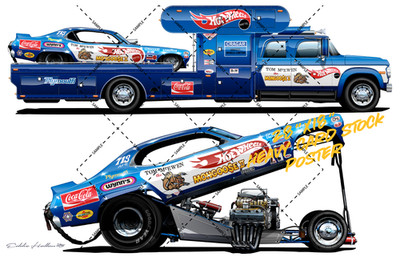 Tom the Mongoose McEwen Duster II Funny Car & Hauler 28X18'' Poster 024