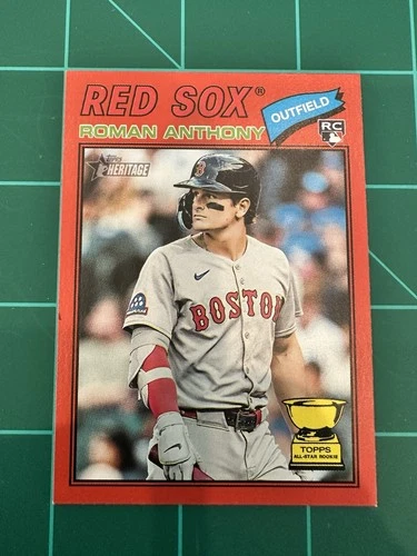 Roman Anthony 2026 Topps Heritage Red Border Rookie Card Boston Red Sox
