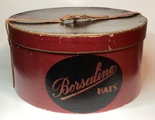 VINTAGE BORSALINO SAM LOEB HATTER S OAKHIDE BOXES INC. HAT BOX W/ LEATHER STRAP