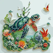 Sea Turtle Paint by Numbers Kit for Adults Beginner Ocean Animal Canvas Art NEW!