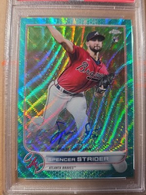 2022 Topps Chrome - Rookie Autographs Spencer Strider #RA-SS Aqua Wave Refractor