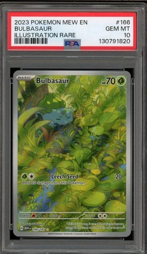 Pokemon Bulbasaur 151 MEW EN Illustration Rare #166 PSA 10 Gem Mint
