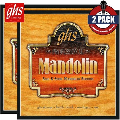 2-PACK GHS LS250 Silk & Steel Mandolin Strings Regular 11-40 Loop End