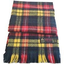 New SCOTLAND-Blue/Green/Red/Yllw Lambswool Plaid, Fall/Winter Dress Scarf