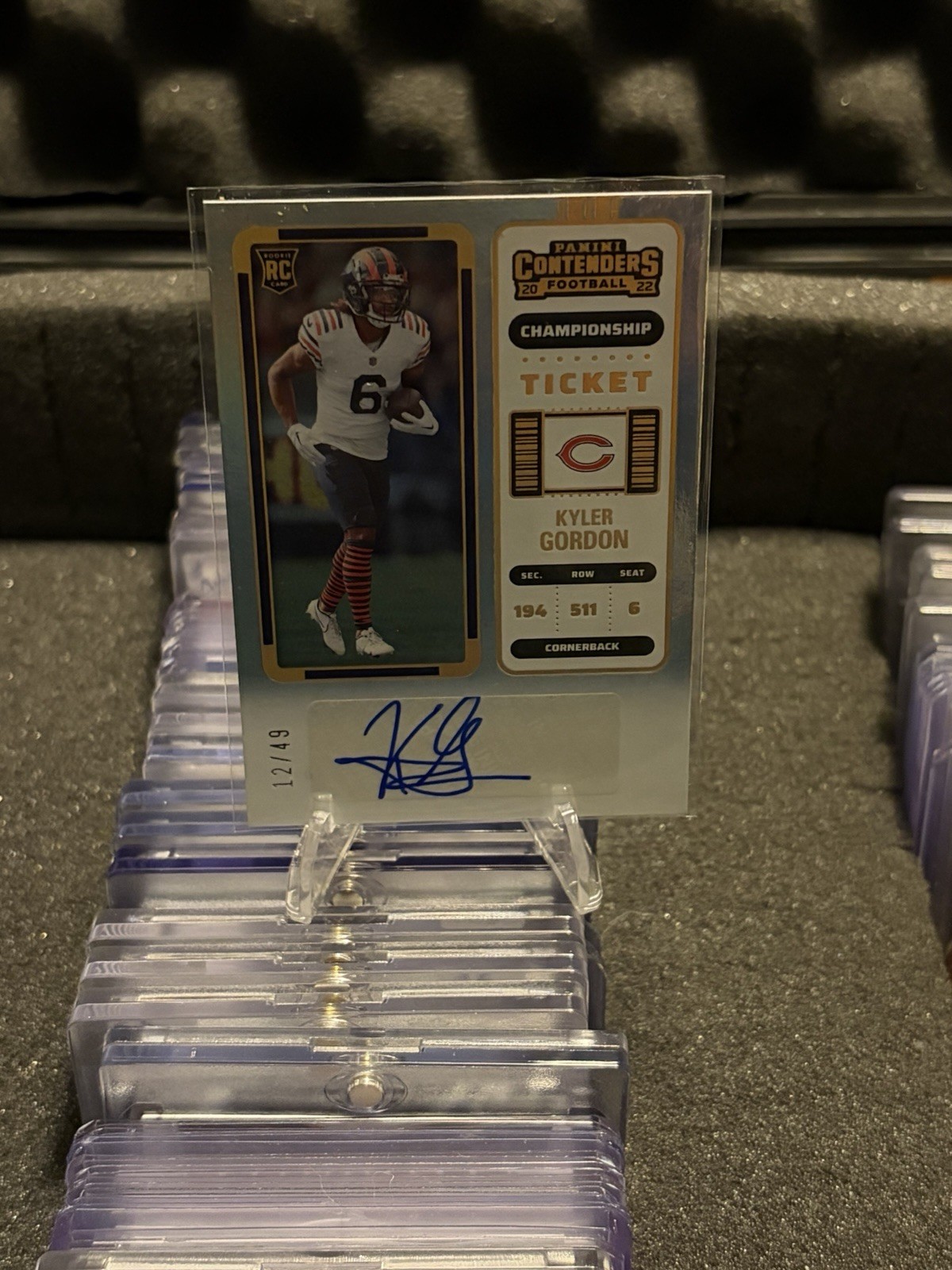 2022 Contenders Rookie Ticket Kyler Gordon #166 Championship Ticket /49 AUTO RC