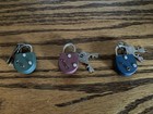 Vintage Nice Brand No. 1 Mini Padlocks Green Blue Burgundy Lot Of 3 — photo 3