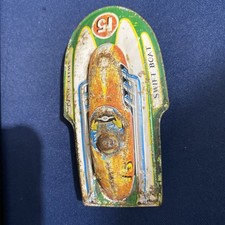 Vintage K Mark Japan Tin Litho Swift Boat Friction Toy Racing Boat 4.5"