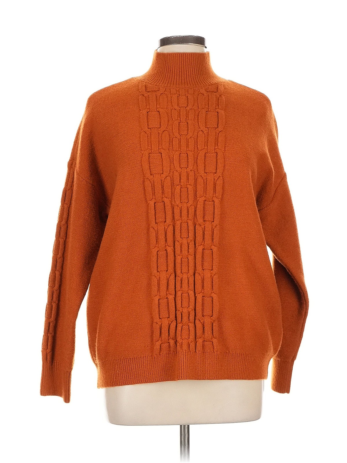 Calvin Klein Women Orange Turtleneck Sweater L