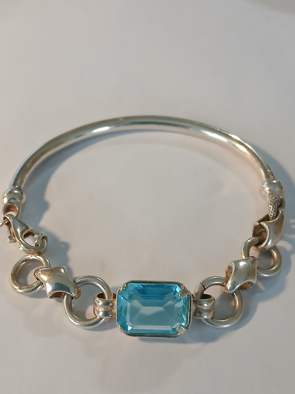 Vintage Solid Sterling Silver & Aquamarine Blue T… - image 11