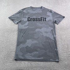 NoBull Shirt Mens Medium Grey Camo Crossfit Spellout Logo Gym Training Workout